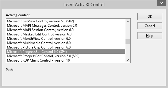 Insert ActiveX Control