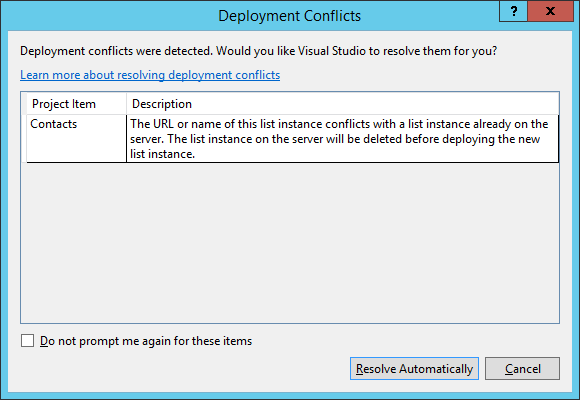 Deployment Conflicts